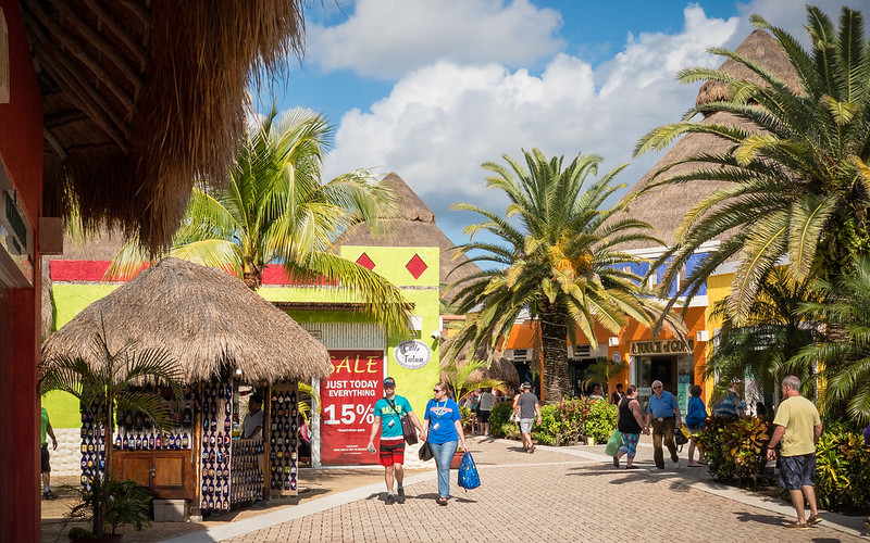 Shops near the port in Cozumel Mexico