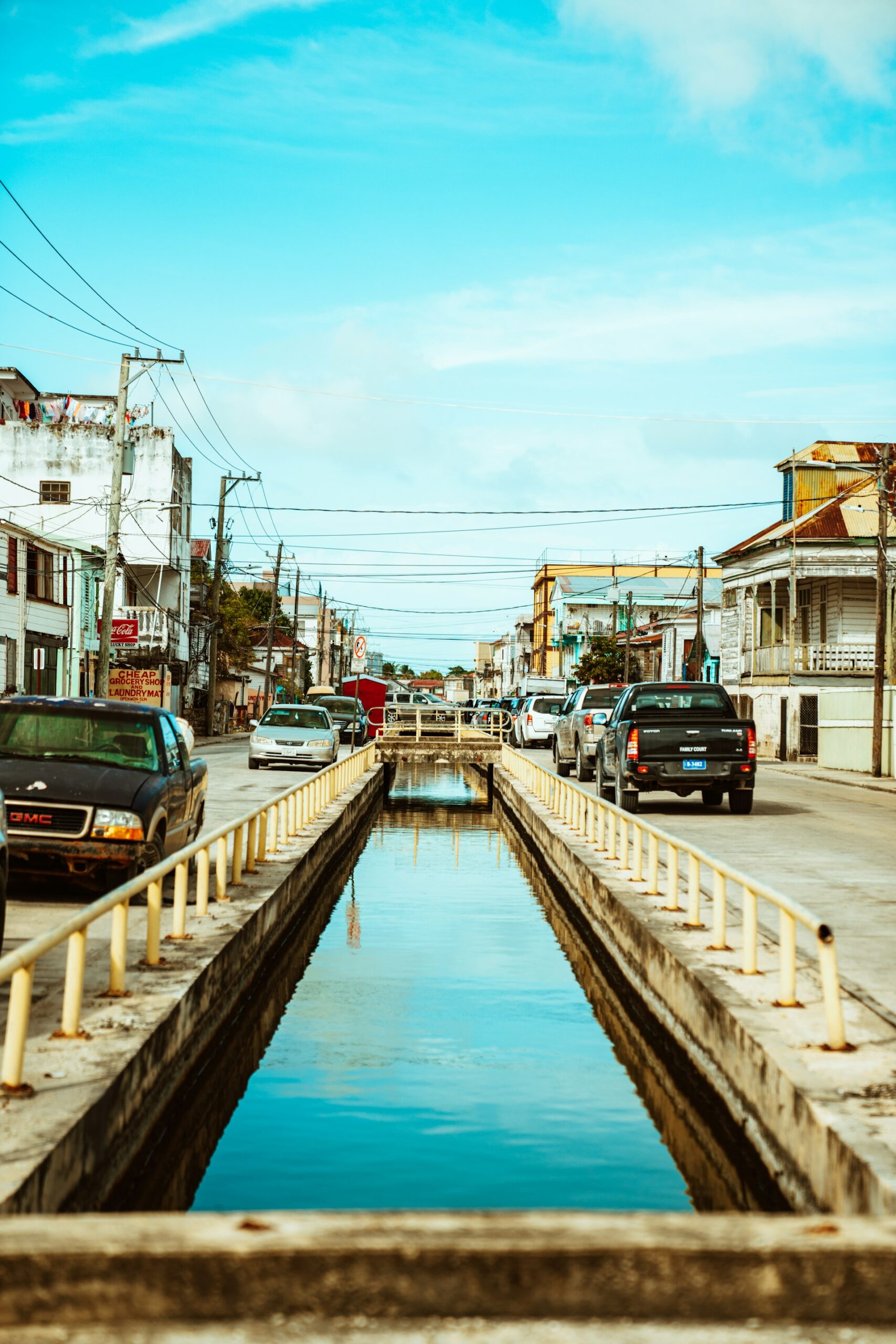 canal running through the streets of belize city