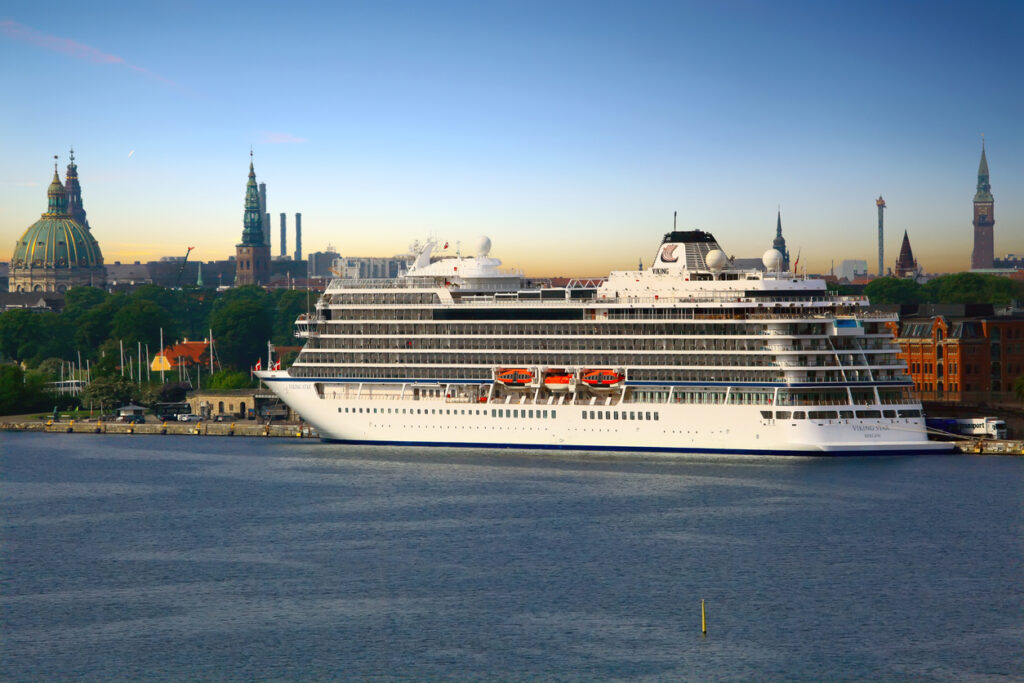 Cruise ship docked at the cruise port in Copenhagen, Denmark