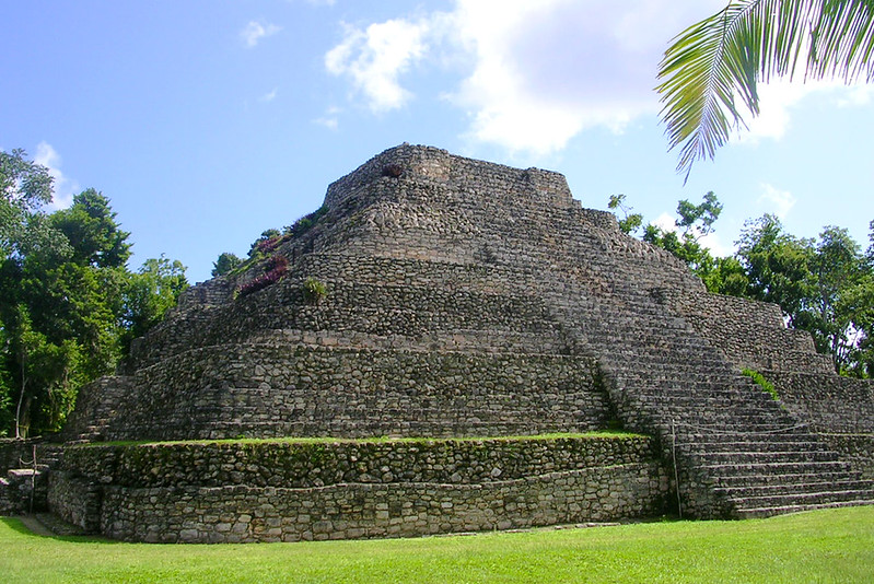 view of mayan ruins in Costa maya, mexico
