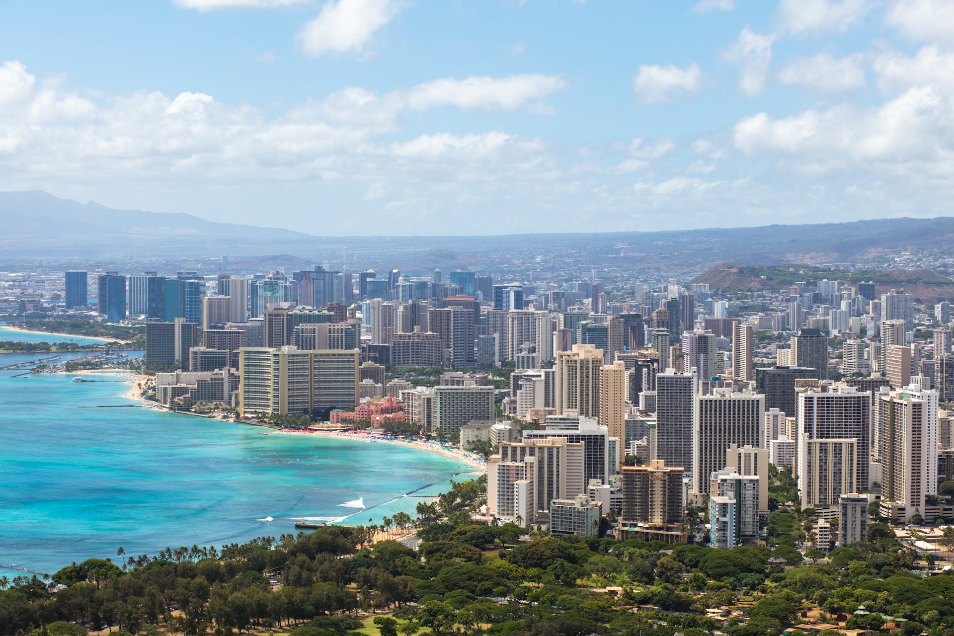 aerial view of the city of Honolulu