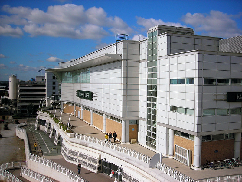 view from outside the Westquay Shopping Centre in Southampton.