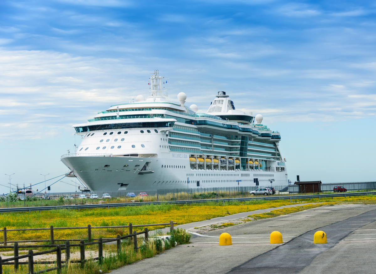 Royal Caribbean's, Brilliance of the Seas, anchored in the Port of Ravenna