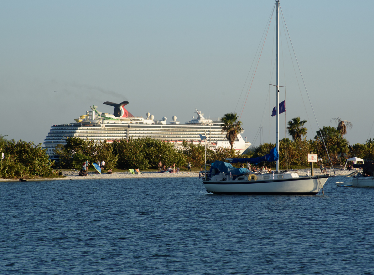 Tampa Bay offers both Carnival cruise ship spotting, yachting and beach at David Island.