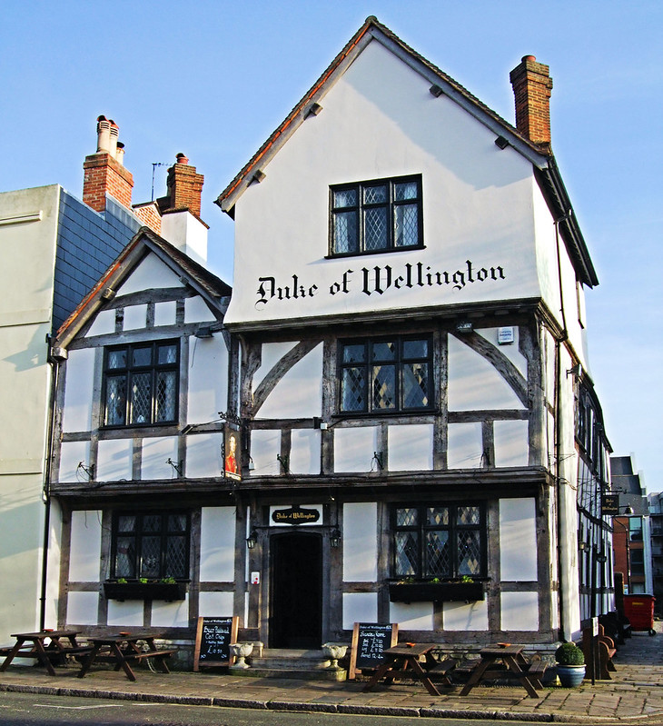 View of local pub The Duke of Wellington  in Southampton, UK