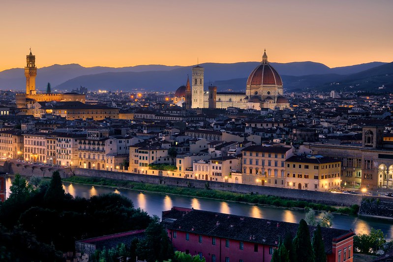 aerial view of the beautiful city of Florence.
