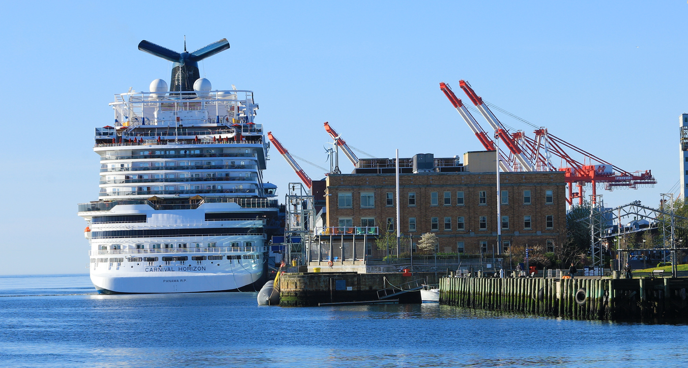 Cruise ship arrives at Halifax Harbor in canada
