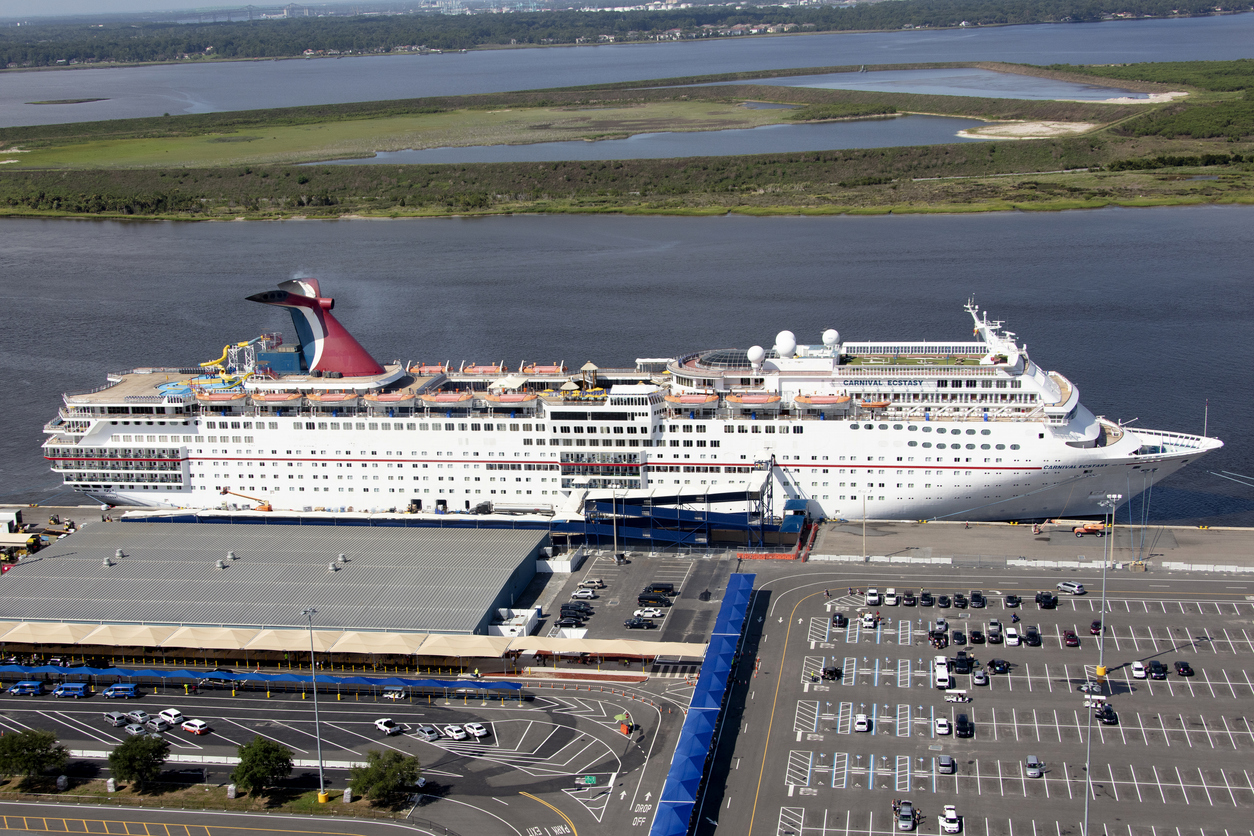 cruise ship arriving at the port in Jacksonville, Florida