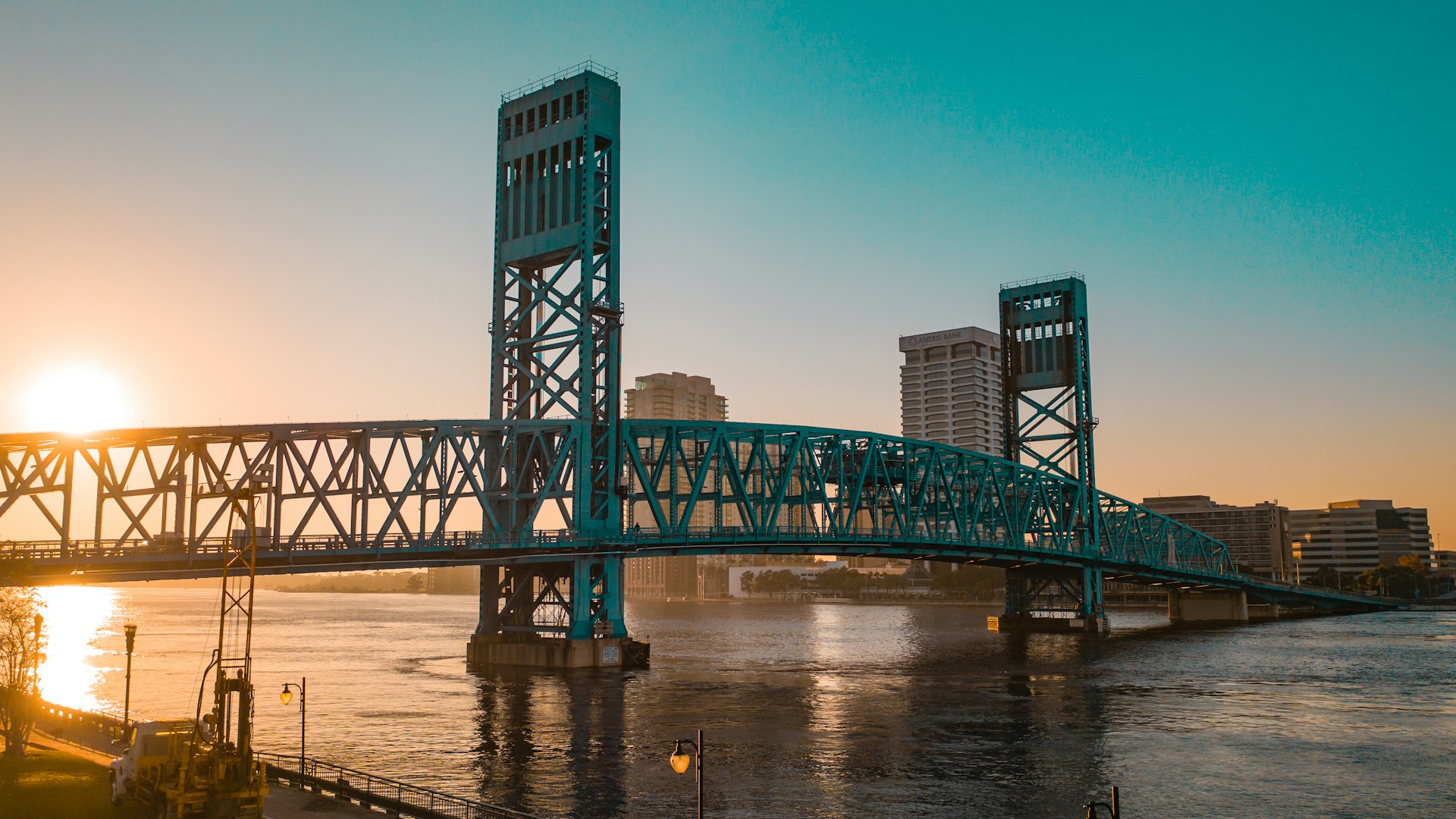 Views of a bridge over the water in Jacksonville, Florida