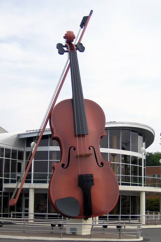 View of the worlds largest fiddle, a staple of Sydney, NS.
