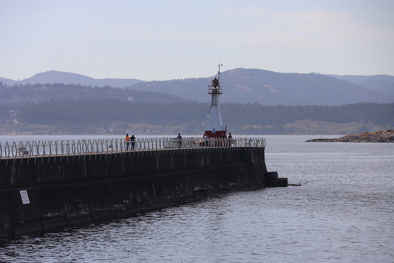The Ogden Point Breakwater Lighthouse in Victoria, British Columbia, Canada