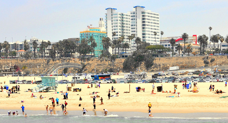 view of santa monica beach, Los Angeles's most popular beach 