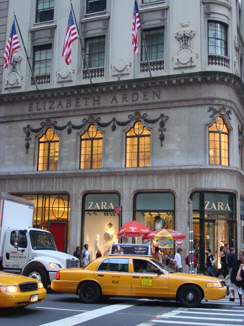 Views of Zara, a high end fashion store on fifth avenue in New York