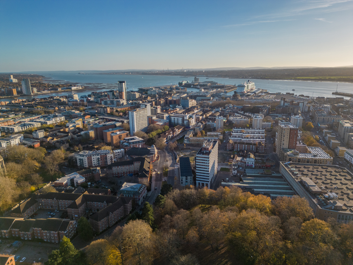 aerial view of Southampton, UK
