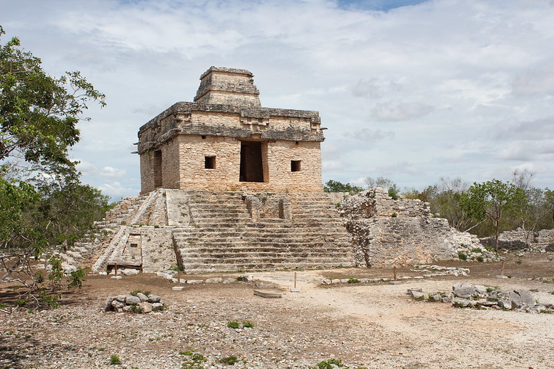 View of the Mayan ruins Dzibilchaltun, In progreso mexico