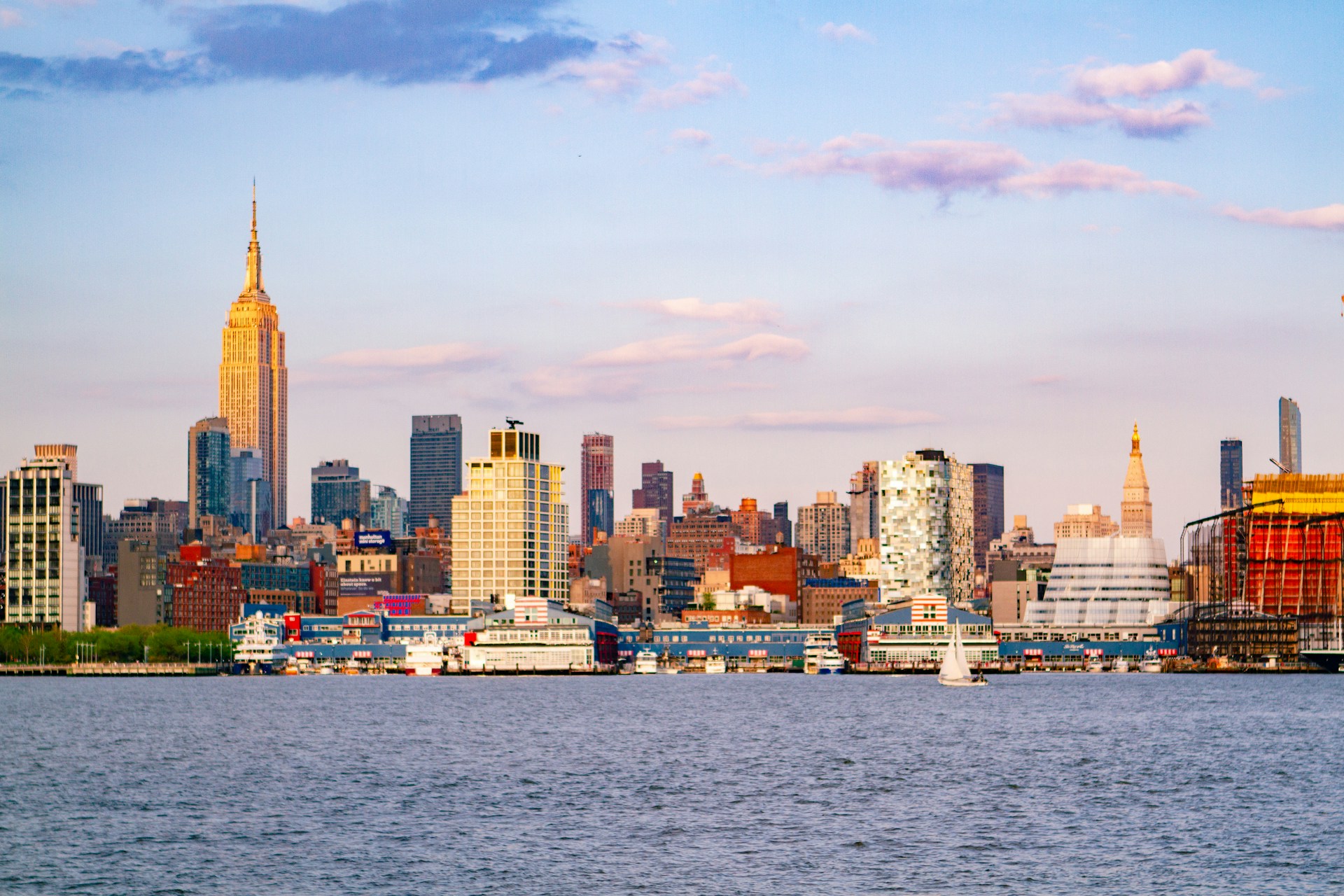 City skyline of New Jersey, as seen from a Boardwalk