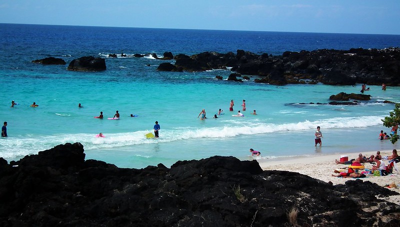 Wailoloa Beach on the Anaehoomalu Bay on the north coast of Kailua-Kona, HI
