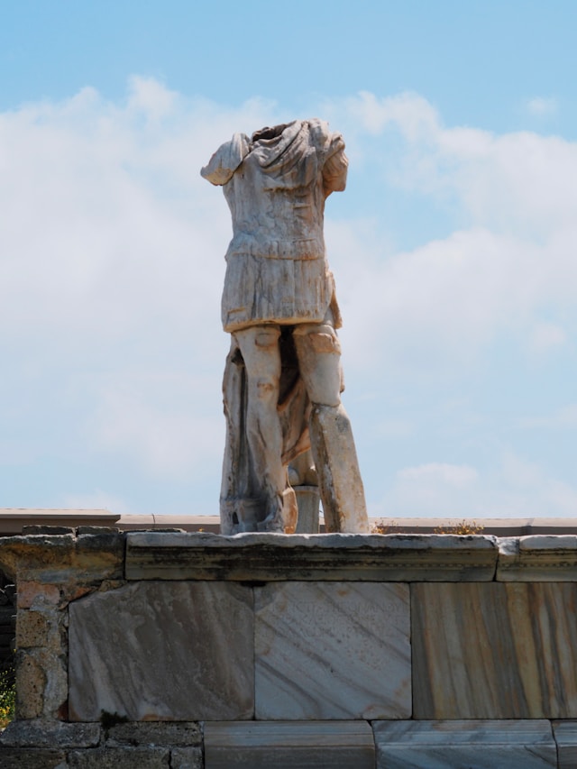 Ancient statue in Delos, Greece