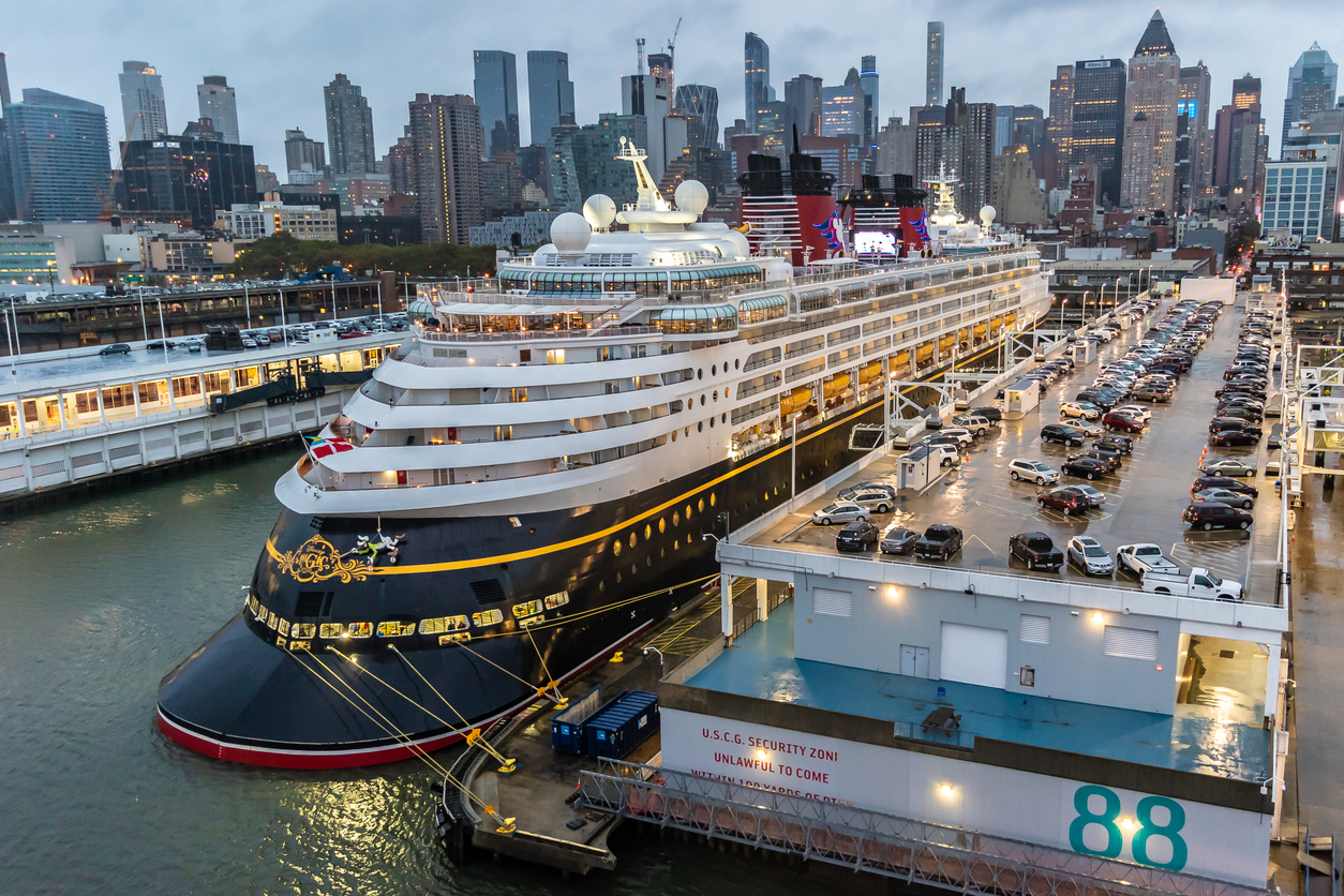 Disney Magic Cruise Ship docked at the Manhattan Cruise Terminal